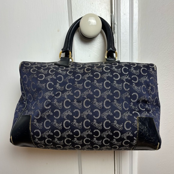 Celine Handbags - Celine Navy and Black Patterned Tote